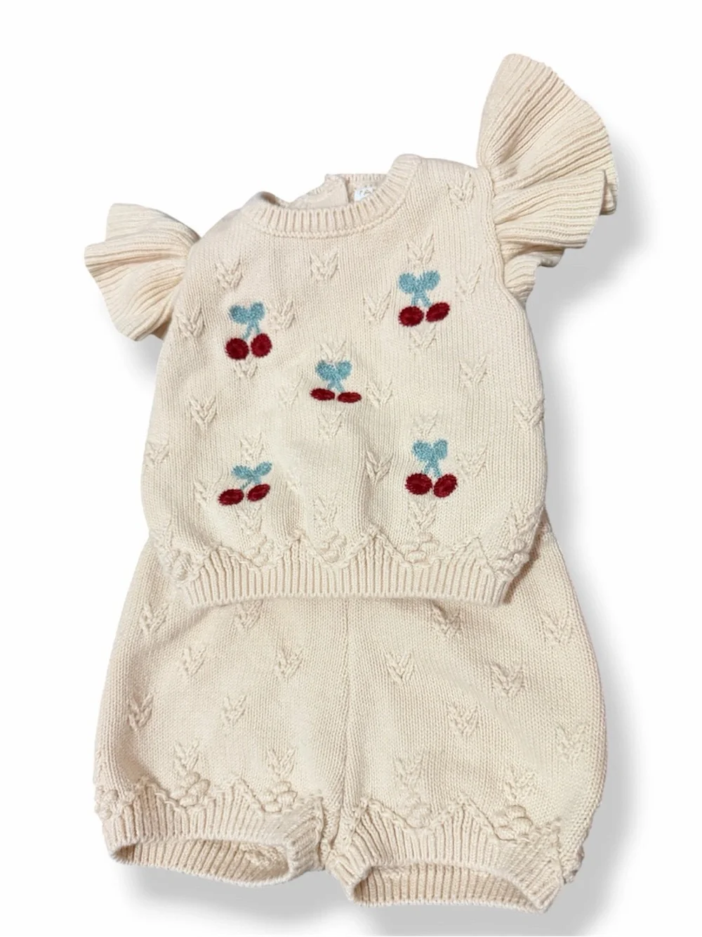 Baby Girls 0-3M Mixed Outfit Set - Pastel Cream & Blue
